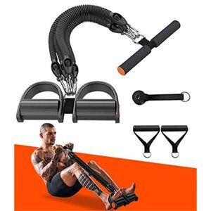Pedal Resistance Band,Exercise Bands with Handles, Elastic Sit up Pull Black